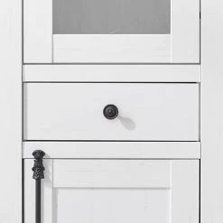 Maison Belfort Vitrine Geestland - Imitation pin blanc -Meubles de salle à manger Soldes Magasin standvitrine geestland pinie weiss dekor 4535448