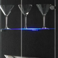Fredriks Vitrine Exhibit II - Avec éclairage LED - Verre clair / Noir Eclairage fourni -Meubles de salle à manger Soldes Magasin vitrine winnipeg ii mit led beleuchtung klarglas schwarz 253950