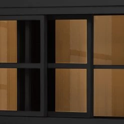 Maison Belfort Vitrine Azjana - Noir / Pin couleur miel -Meubles de salle à manger Soldes Magasin vitrinenschrank azjana pinie teilmassiv schwarz pinie honig 3393089