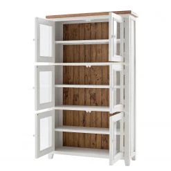 Maison Belfort Armoire vitrine Balignton - Blanc -Meubles de salle à manger Soldes Magasin vitrinenschrank balignton kiefer massiv weiss 4450352