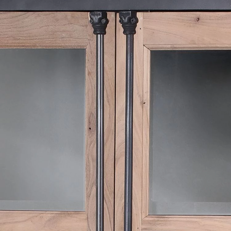 Ars manufacti Vitrine Ceriana - Acacia massif / Métal - Acacia / Noir 3 Ars manufacti Vitrine Ceriana - Acacia massif / Métal - Acacia / Noir – Image 3