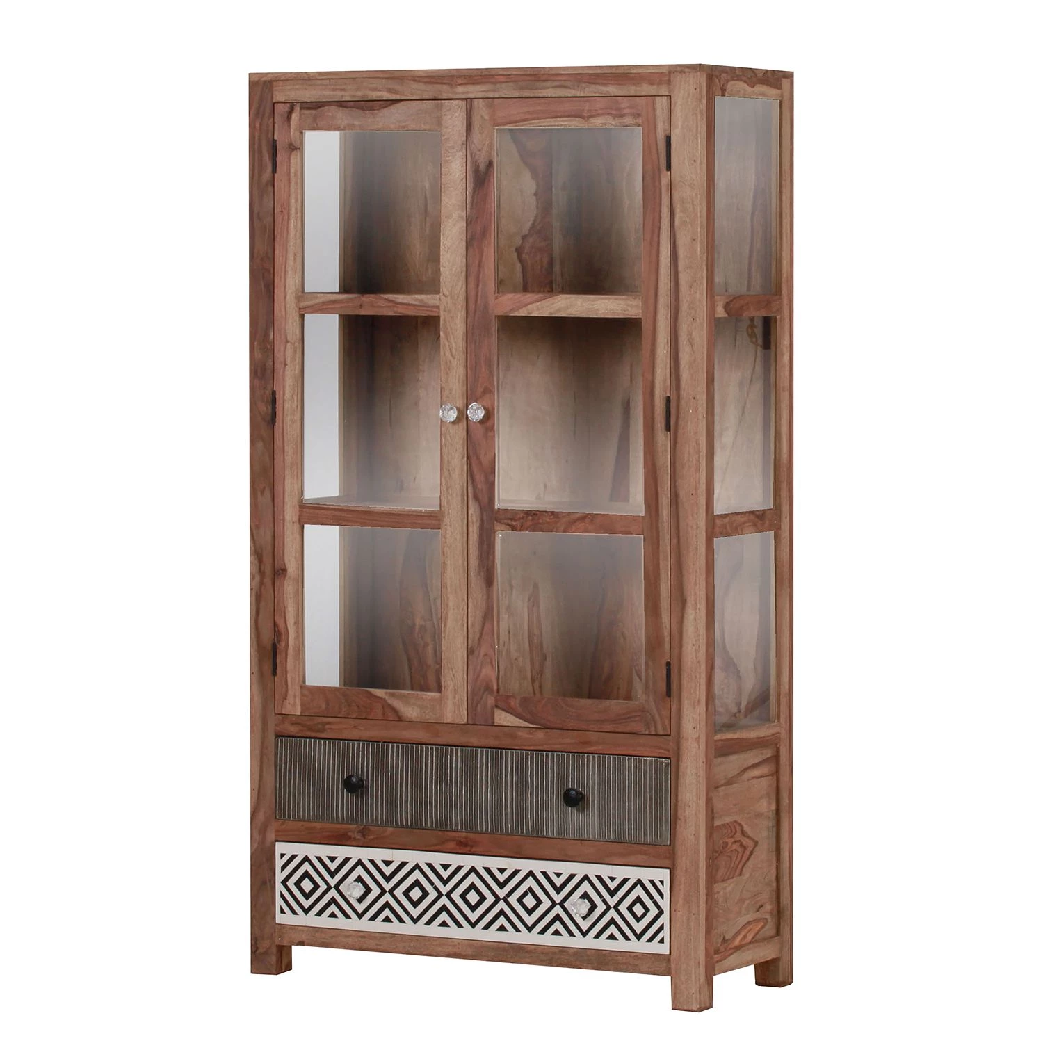 Red Living Armoire vitrine Farasi - Sheesham massif 1 Red Living Armoire vitrine Farasi - Sheesham massif