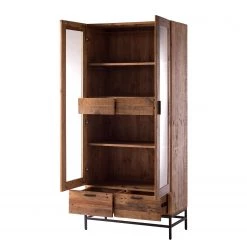 Ars manufacti Armoire vitrine Grasby - Pin recyclé / Métal - Pin foncé / Noir -Meubles de salle à manger Soldes Magasin vitrinenschrank grasby altholz pinie metall pinie dunkel schwarz 4884832