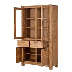 Ars Natura Armoire vitrine Toumanar - Partiellement en acacia massif - Acacia sable -Meubles de salle à manger Soldes Magasin vitrinenschrank toumanar akazie teilmassiv akazie sand 3627493