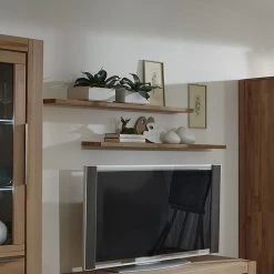 Ars Natura Etagère murale Pia - Chêne sauvage massif huilé -Meubles de salle à manger Soldes Magasin wandregal pia wildeiche massiv geoelt 302710