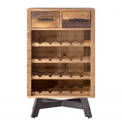 Ars manufacti Étagère à vin Tamati - Pin ancien / Métal - Pin foncé / Noir -Meubles de salle à manger Soldes Magasin weinregal tamati altholz pinie metall pinie dunkel schwarz 4920732