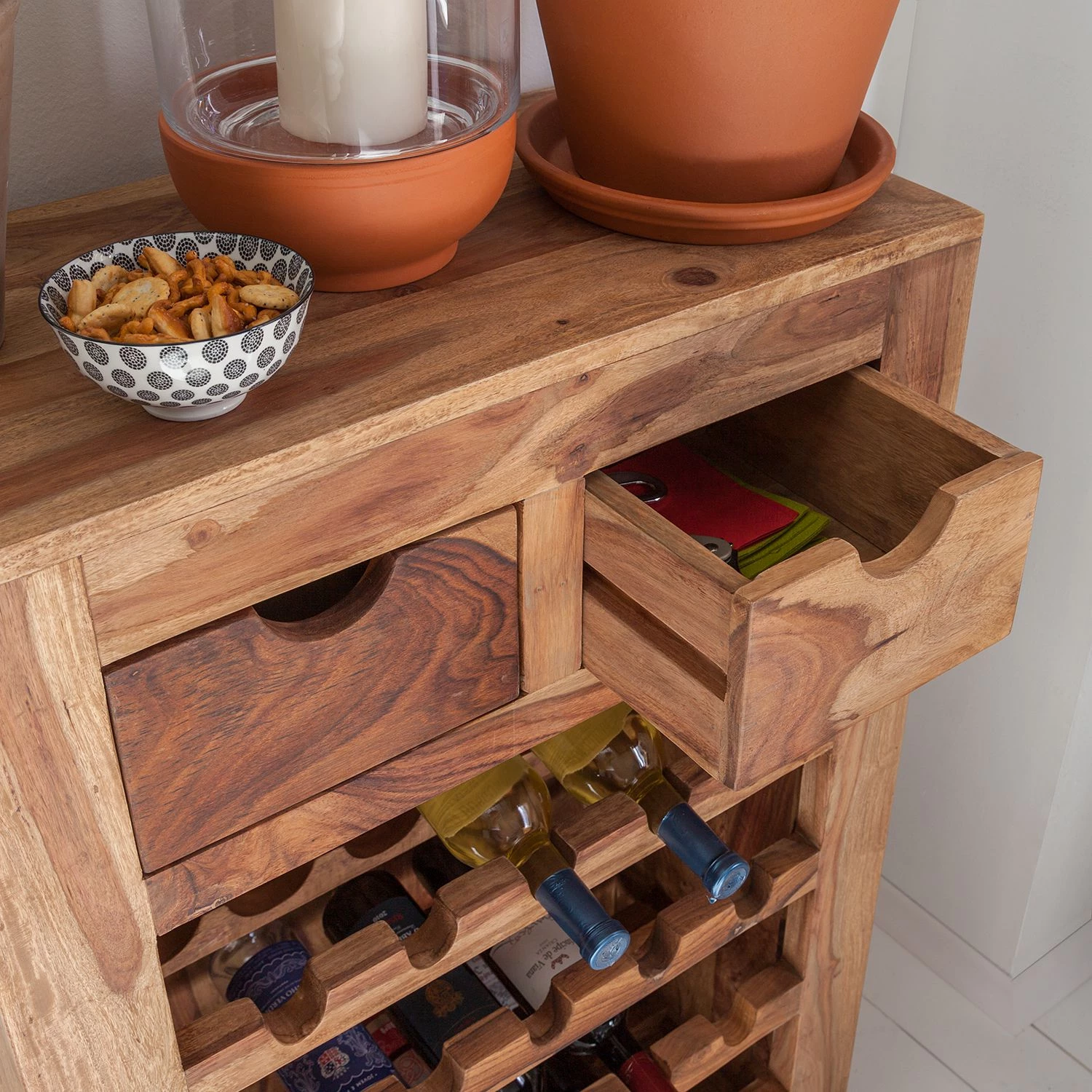 Wolf-Möbel Étagère à vin Yoga I - Sheesham massif 7 Wolf-Möbel Étagère à vin Yoga I - Sheesham massif – Image 7