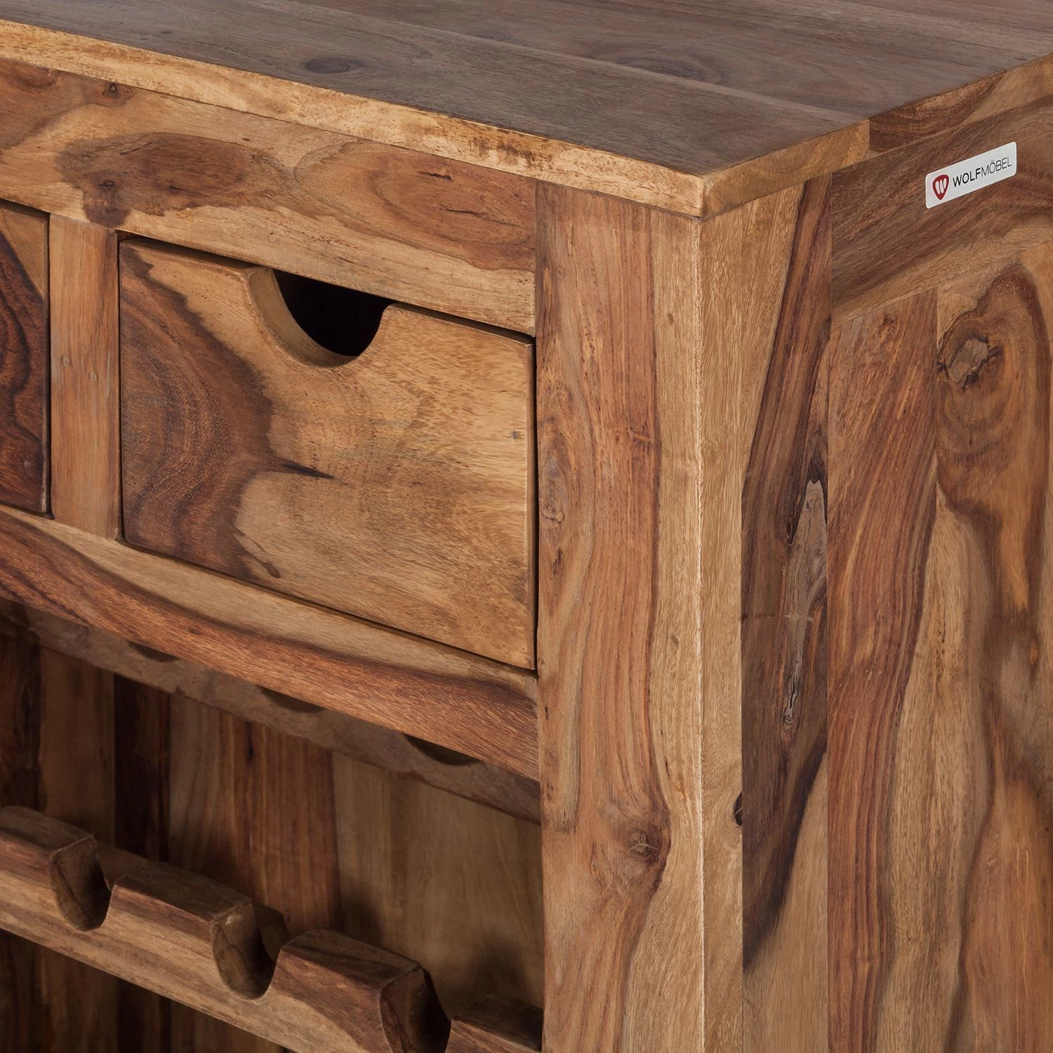 Wolf-Möbel Étagère à vin Yoga I - Sheesham massif 9 Wolf-Möbel Étagère à vin Yoga I - Sheesham massif – Image 9