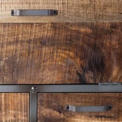 Ars manufacti Armoire à vin Hunter - Manguier massif / Métal - Manguier / Gris bleu -Meubles de salle à manger Soldes Magasin weinschrank hunter mango massiv metall mango blaugrau 4414620