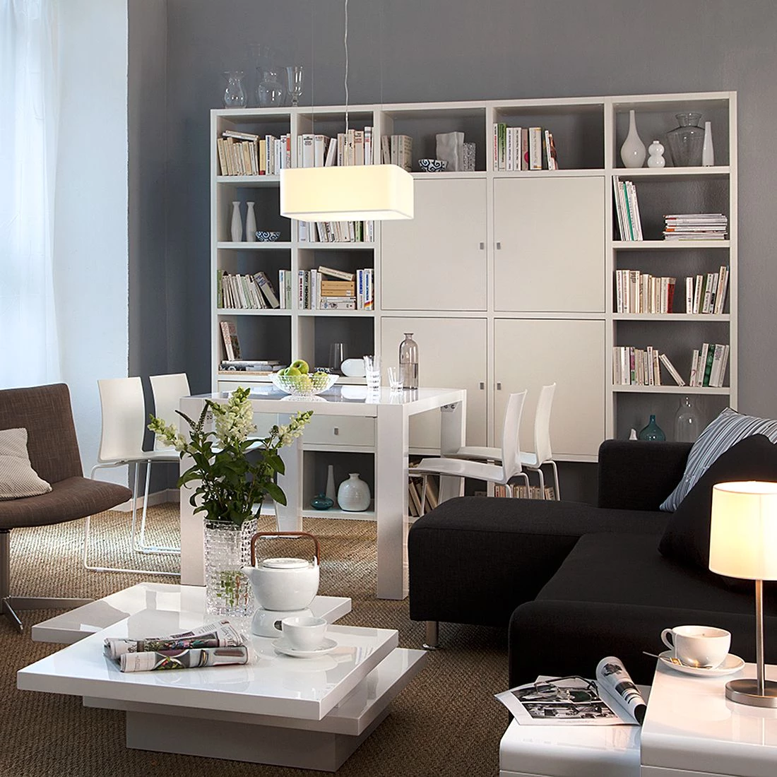 Loftscape Ensemble meuble TV Empire III - Blanc - 4 portes / 4 tiroirs 2 Loftscape Ensemble meuble TV Empire III - Blanc - 4 portes / 4 tiroirs – Image 2