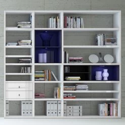 Loftscape Etagère XL Emporior l.A - Blanc brillant / Noir - Avec éclairage 6 Loftscape Etagère XL Emporior l.A - Blanc brillant / Noir - Avec éclairage -Meubles de salle à manger Soldes Magasin xl regalwand emporior i a rgb led beleuchtung hochglanz weiss schwarz 3396521