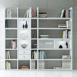 Loftscape Etagère XL Emporior IIl.B - Blanc - Avec éclairage -Meubles de salle à manger Soldes Magasin xl regalwand emporior iii b weiss 289435