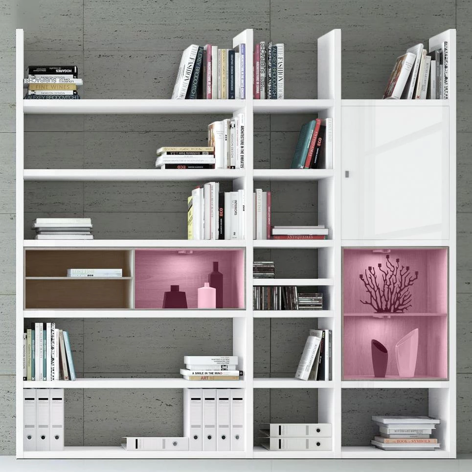 Loftscape Etagère XL Emporior lV - Blanc brillant / Imitation chêne de Sonoma - Avec éclairage 2 Loftscape Etagère XL Emporior lV - Blanc brillant / Imitation chêne de Sonoma - Avec éclairage – Image 2