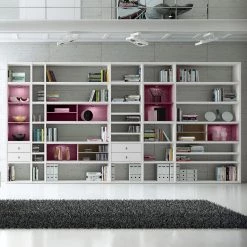 Loftscape Etagère XXL Emporior l.A - Blanc / Imitation chêne de Sonoma - Avec éclairage -Meubles de salle à manger Soldes Magasin xxl regalwand emporior i a rgb led beleuchtung weiss eiche sonoma dekor 3396293