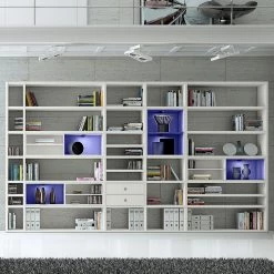 Loftscape Etagère XXL Emporior II - Blanc crème - Avec éclairage -Meubles de salle à manger Soldes Magasin xxl regalwand emporior ii rgb led beleuchtung weiss 3396325