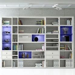 Loftscape Etagère XXL Emporior II - Blanc crème - Avec éclairage -Meubles de salle à manger Soldes Magasin xxl regalwand emporior iii rgb led beleuchtung weiss 3396377