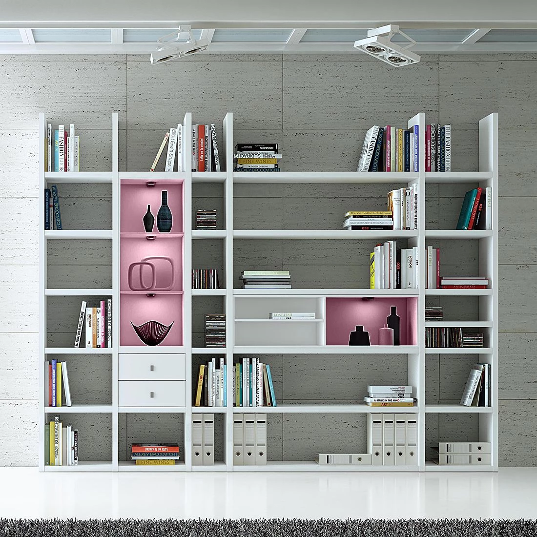 Loftscape Etagère XXL Emporior VII - Blanc - Avec éclairage 2 Loftscape Etagère XXL Emporior VII - Blanc - Avec éclairage – Image 2